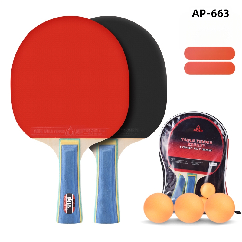 Σετ ρακέτες επιτραπέζιας αντισφαίρισης για αρχάριους – Shakehand και Penhold, ανθρακοϊνών κεφάλι, λάστιχο με θετική κόλλα, 2 τεμάχια