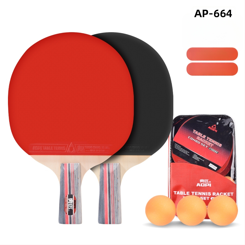 Σετ ρακέτες επιτραπέζιας αντισφαίρισης για αρχάριους – Shakehand και Penhold, ανθρακοϊνών κεφάλι, λάστιχο με θετική κόλλα, 2 τεμάχια