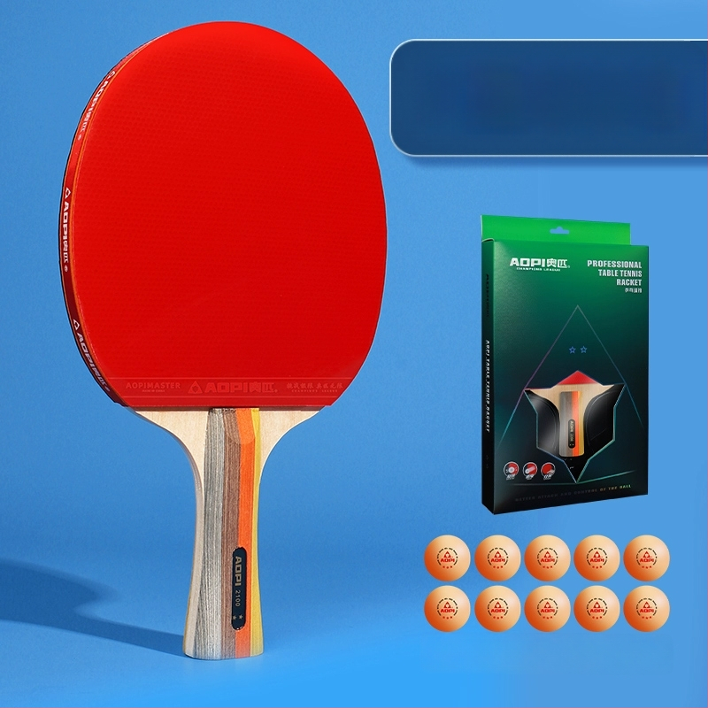 Σετ ρακέτες επιτραπέζιας αντισφαίρισης για αρχάριους – Shakehand και Penhold, ανθρακοϊνών κεφάλι, λάστιχο με θετική κόλλα, 2 τεμάχια