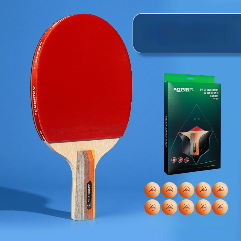 Σετ ρακέτες επιτραπέζιας αντισφαίρισης για αρχάριους – Shakehand και Penhold, ανθρακοϊνών κεφάλι, λάστιχο με θετική κόλλα, 2 τεμάχια