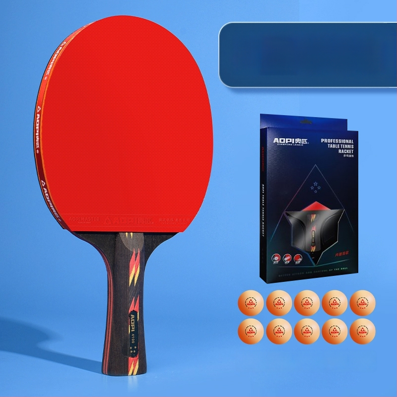 Σετ ρακέτες επιτραπέζιας αντισφαίρισης για αρχάριους – Shakehand και Penhold, ανθρακοϊνών κεφάλι, λάστιχο με θετική κόλλα, 2 τεμάχια