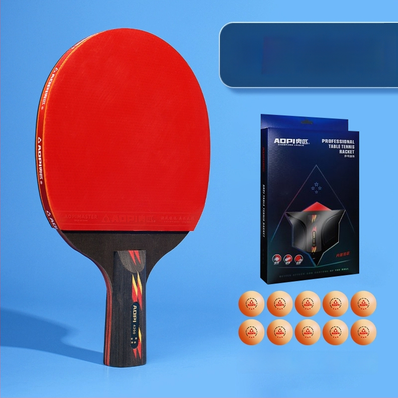 Σετ ρακέτες επιτραπέζιας αντισφαίρισης για αρχάριους – Shakehand και Penhold, ανθρακοϊνών κεφάλι, λάστιχο με θετική κόλλα, 2 τεμάχια