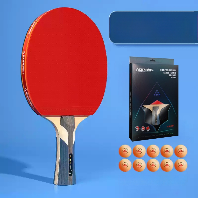 Σετ ρακέτες επιτραπέζιας αντισφαίρισης για αρχάριους – Shakehand και Penhold, ανθρακοϊνών κεφάλι, λάστιχο με θετική κόλλα, 2 τεμάχια