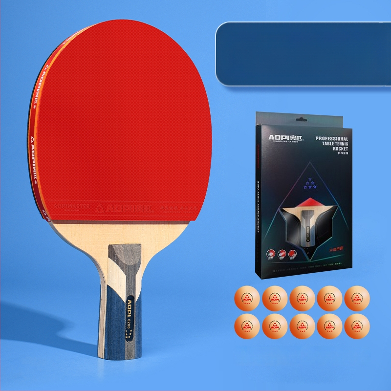 Σετ ρακέτες επιτραπέζιας αντισφαίρισης για αρχάριους – Shakehand και Penhold, ανθρακοϊνών κεφάλι, λάστιχο με θετική κόλλα, 2 τεμάχια