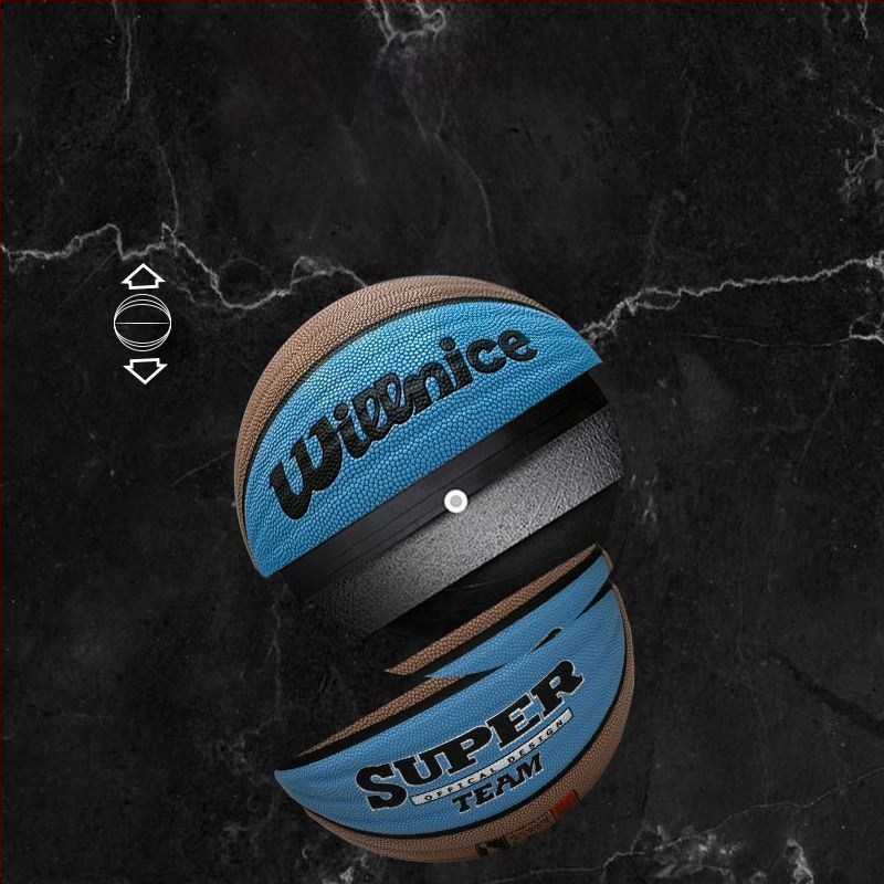 Krepšinio kamuolys – neslidžiamas PU kamuolys su tikra veršio odos pojūčiu, atsparus dėvėjimuisi; tinkamas lauko treniruotėms ir varžyboms; prekė Unique; medžiaga PU