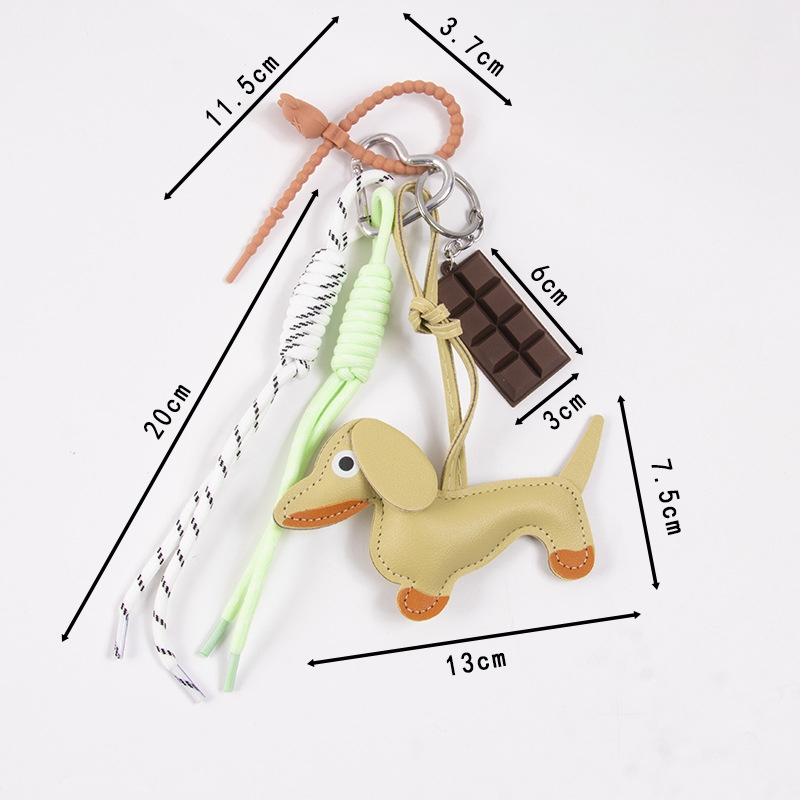 Blessed Jewelry PU odinis pakabukas maišui su pintu virve, taksų motyvas, madingas kelionės priedas