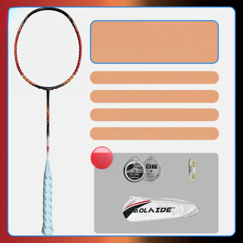 Badmintono raketė su plieno rėmu, nailono siūlai, suaugusiems tinkama, kitiems kamuolių žaidimams