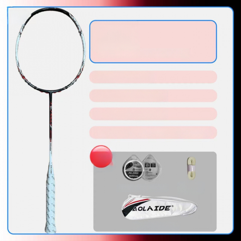Badmintono raketė su plieno rėmu, nailono siūlai, suaugusiems tinkama, kitiems kamuolių žaidimams