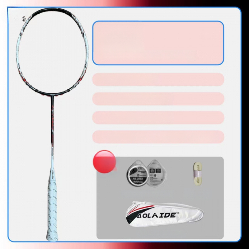 Badmintono raketė su plieno rėmu, nailono siūlai, suaugusiems tinkama, kitiems kamuolių žaidimams
