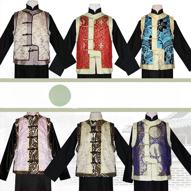 Мъжки безръкав жилет, прав крой, без яка, едноредков, четири сезона