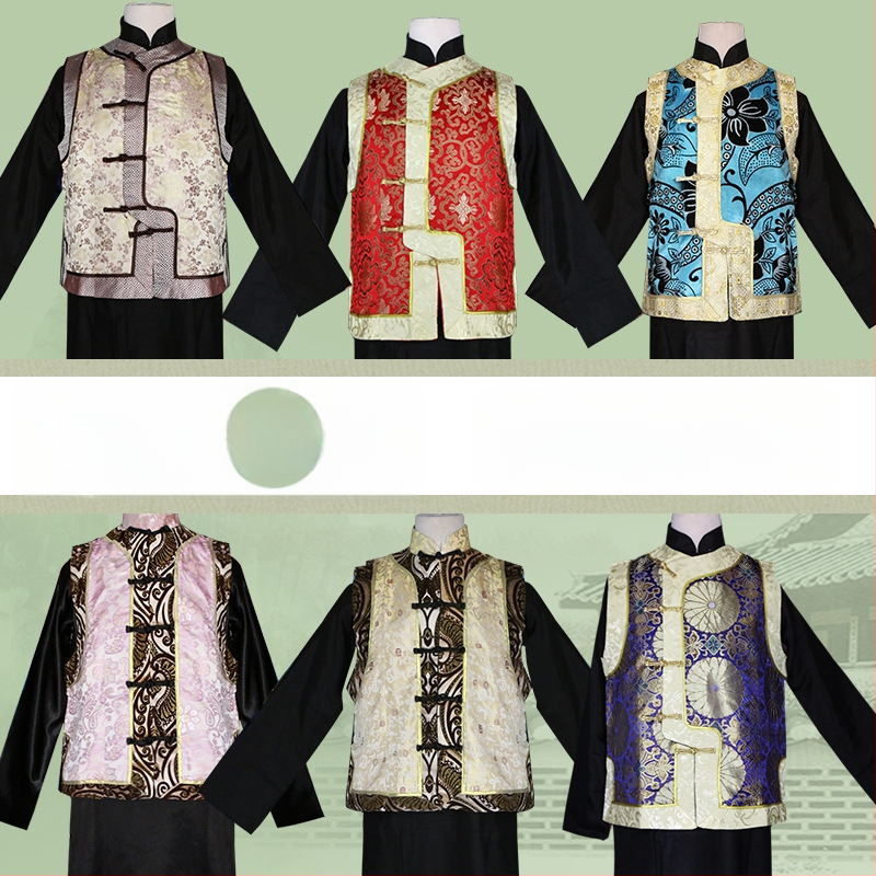 Мъжки безръкав жилет, прав крой, без яка, едноредков, четири сезона