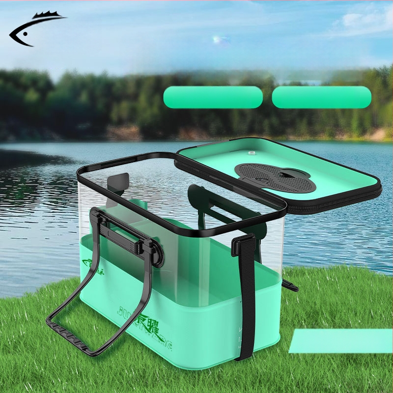 Camper EVA Kokkupandav Läbipaistev Kalakast – Välitingimustesse Kalapüügiks, Mitmekülgne Kast