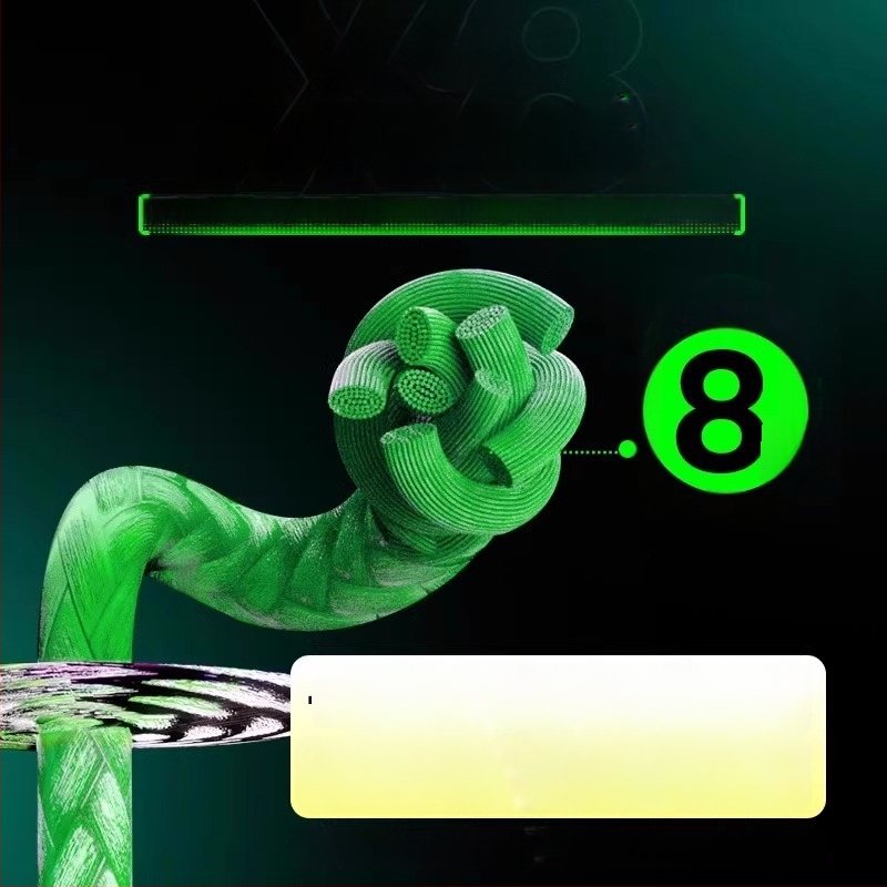 Pagrindinė žvejybos linija Sea Dragon King, PE medžiaga, 8‑gijų ilgi metimai, didelis atsparumas