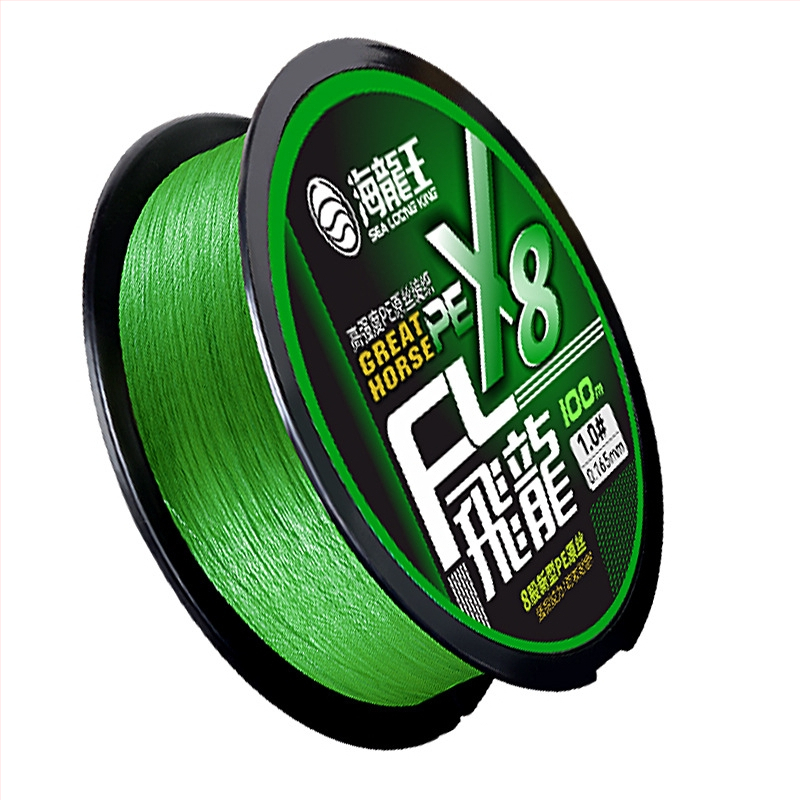 Pagrindinė žvejybos linija Sea Dragon King, PE medžiaga, 8‑gijų ilgi metimai, didelis atsparumas