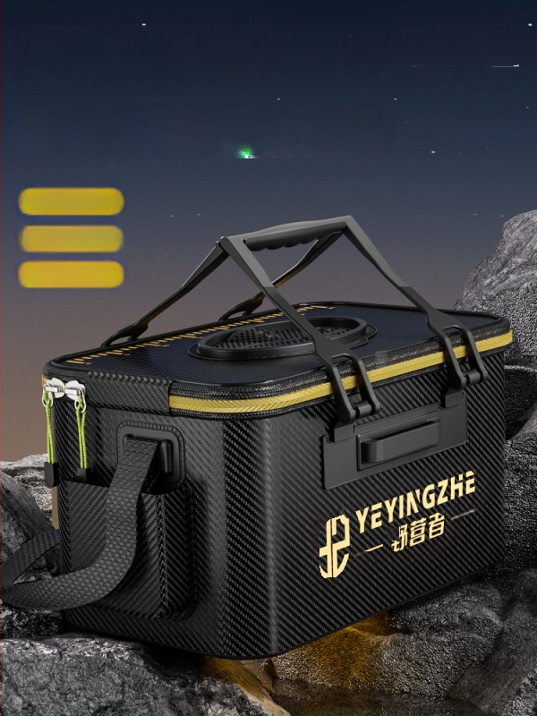 Kämpingu jaoks elavate kalade ämber süsiniku mustriga, kokkukäiv ja tugevdud konstruktsioon, kalade kaitse, mitmekülgne kalastus kast — EVA materjal