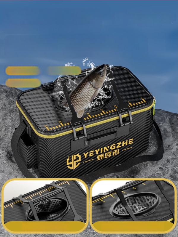 Kämpingu jaoks elavate kalade ämber süsiniku mustriga, kokkukäiv ja tugevdud konstruktsioon, kalade kaitse, mitmekülgne kalastus kast — EVA materjal