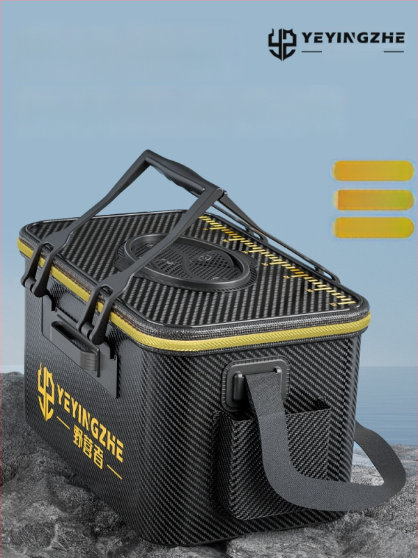 Kämpingu jaoks elavate kalade ämber süsiniku mustriga, kokkukäiv ja tugevdud konstruktsioon, kalade kaitse, mitmekülgne kalastus kast — EVA materjal