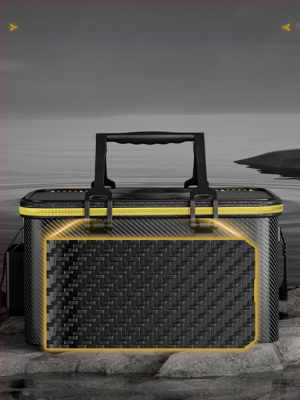 Kämpingu jaoks elavate kalade ämber süsiniku mustriga, kokkukäiv ja tugevdud konstruktsioon, kalade kaitse, mitmekülgne kalastus kast — EVA materjal