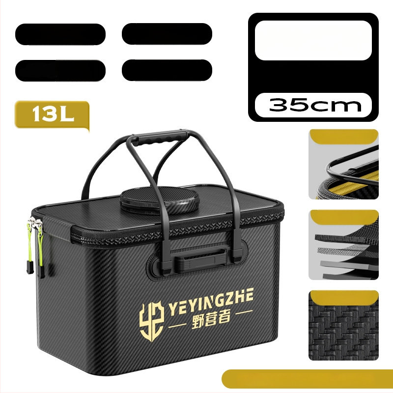 Kämpingu jaoks elavate kalade ämber süsiniku mustriga, kokkukäiv ja tugevdud konstruktsioon, kalade kaitse, mitmekülgne kalastus kast — EVA materjal