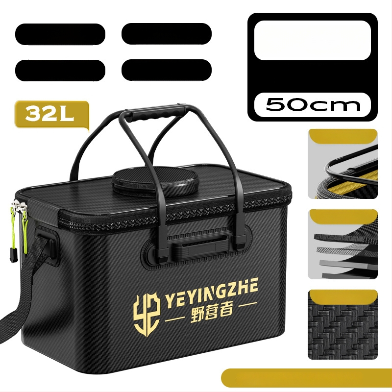 Kämpingu jaoks elavate kalade ämber süsiniku mustriga, kokkukäiv ja tugevdud konstruktsioon, kalade kaitse, mitmekülgne kalastus kast — EVA materjal