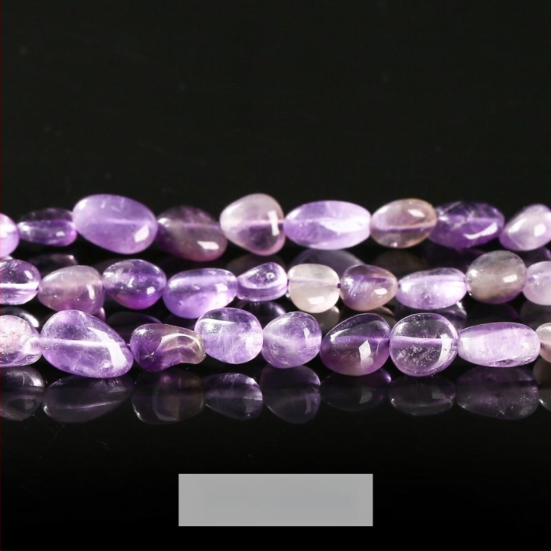 DIY κρυστάλλινες χάντρες — ακανόνιστες χάντρες από φυσικούς λίθους (ροζ χαλαζίας, αμέθιστος) για κοσμήματα