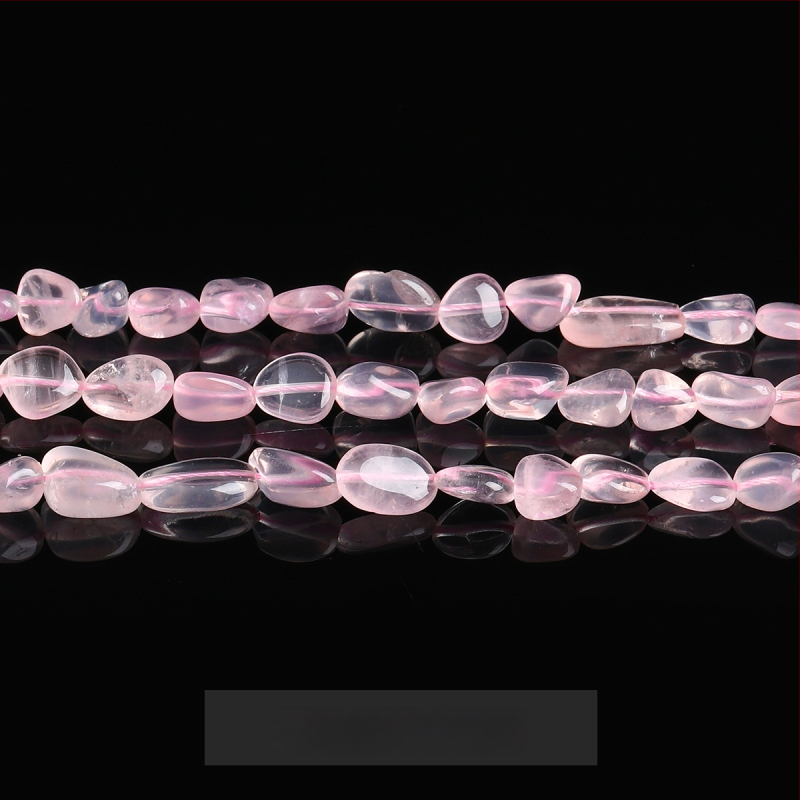 DIY κρυστάλλινες χάντρες — ακανόνιστες χάντρες από φυσικούς λίθους (ροζ χαλαζίας, αμέθιστος) για κοσμήματα