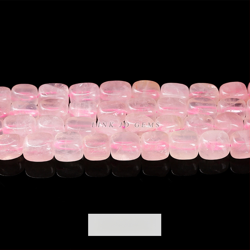 DIY κρυστάλλινες χάντρες — ακανόνιστες χάντρες από φυσικούς λίθους (ροζ χαλαζίας, αμέθιστος) για κοσμήματα