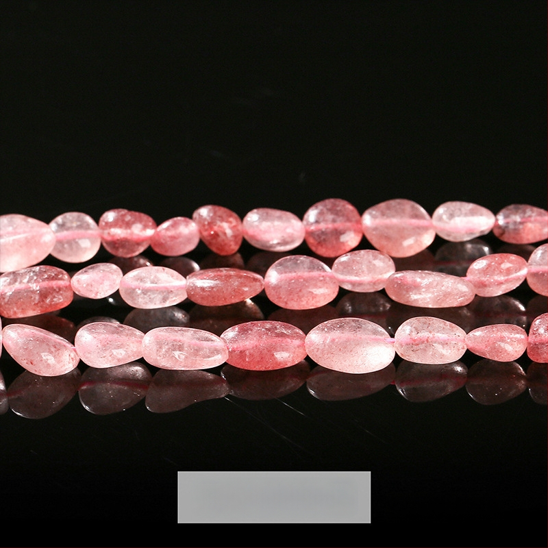 DIY κρυστάλλινες χάντρες — ακανόνιστες χάντρες από φυσικούς λίθους (ροζ χαλαζίας, αμέθιστος) για κοσμήματα