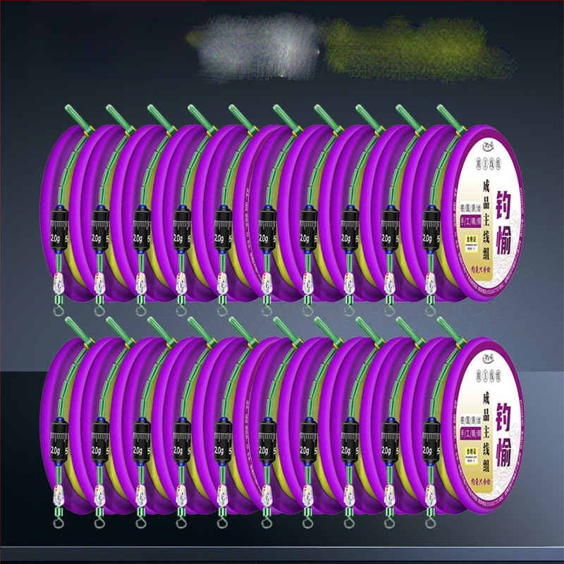 Auksinės siūlės žvejybos linijos rinkinys – pagrindinė linija sujungta, paruoštas gaminys, minkštas rinkinys