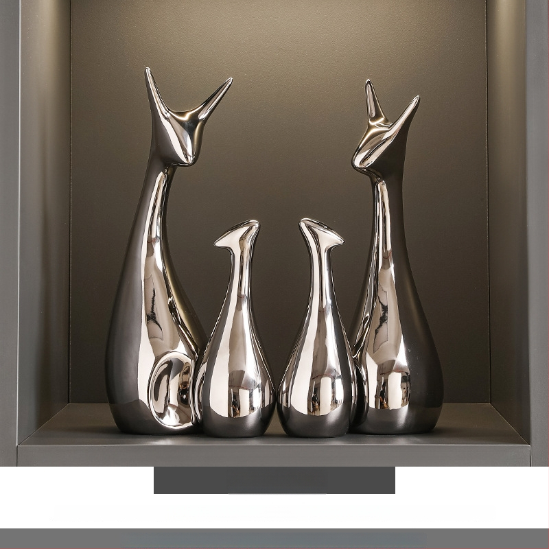 Gyvūnų dekoratyvinių figūrėlių rinkinys vyno spintai ir svetainei - keraminių dervų, lengvas prabangos stilius, Seashell Sea ženklas