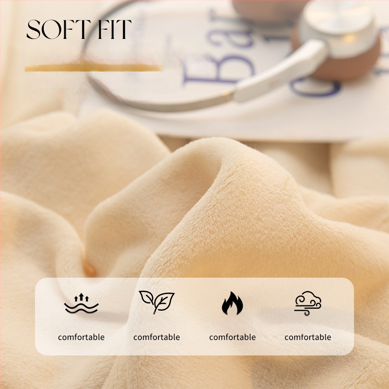 Paksenatud piima velvet-korall fleece pleed – 100 g/m², kevad ja sügis