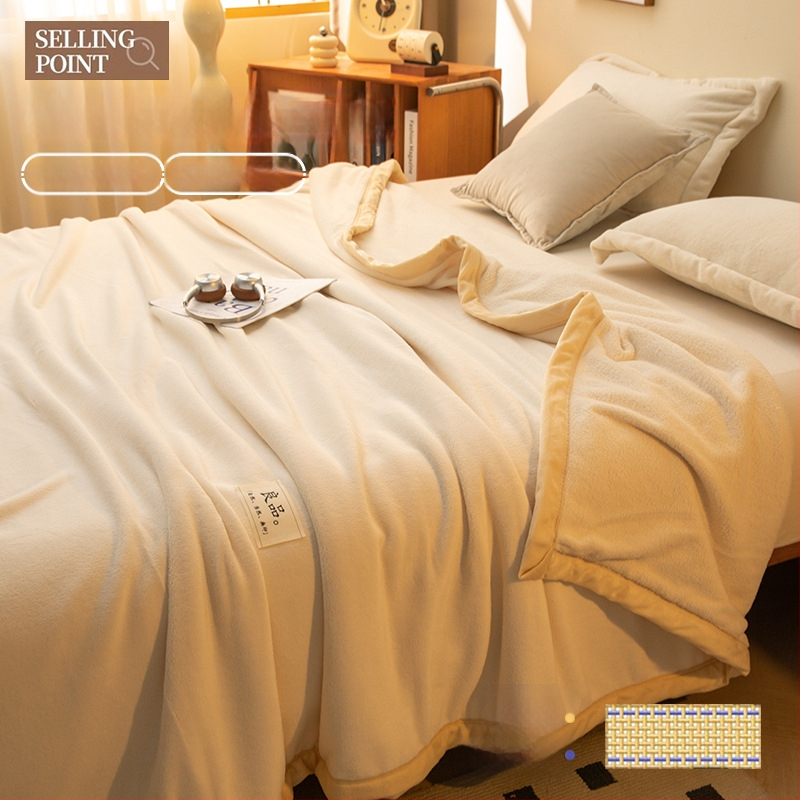 Paksenatud piima velvet-korall fleece pleed – 100 g/m², kevad ja sügis