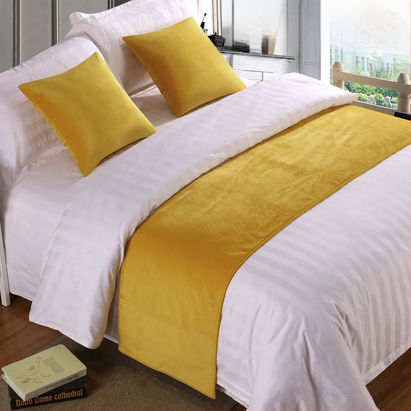 SHAOYU Velúr hotelszobai ágyvégi dekorációs készlet - Poliészter, Egységes mintázat, Szállodai stílus, Márka: SHAOYU, Termékminőség: Megfelelő