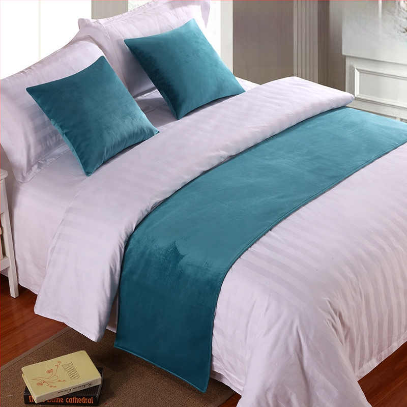 SHAOYU Velúr hotelszobai ágyvégi dekorációs készlet - Poliészter, Egységes mintázat, Szállodai stílus, Márka: SHAOYU, Termékminőség: Megfelelő