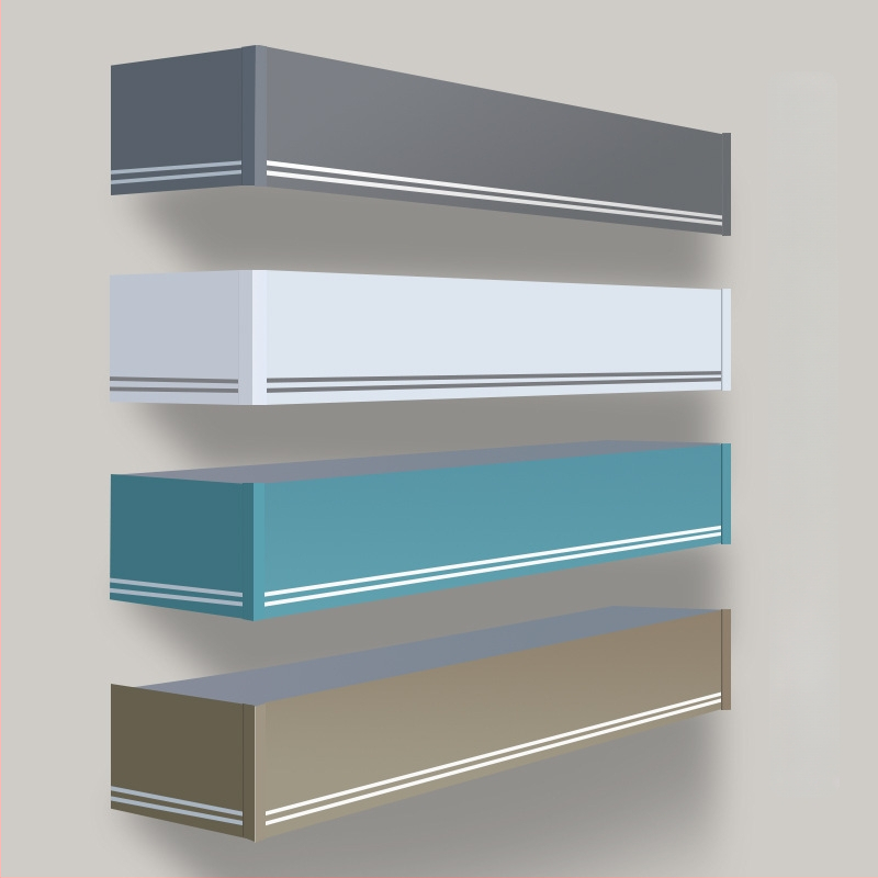 Kutija za zavjese s integriranom tračnicom, aluminijska legura, prilagodljiva, montaža na vrhu i sa strane, tiha, moderni minimalistički stil