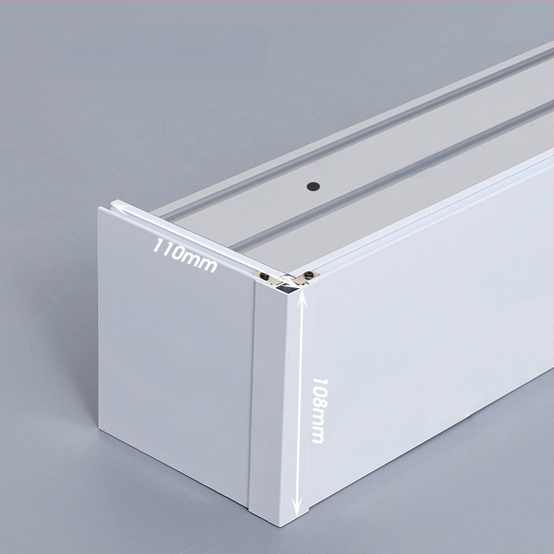 Kutija za zavjese s integriranom tračnicom, aluminijska legura, prilagodljiva, montaža na vrhu i sa strane, tiha, moderni minimalistički stil