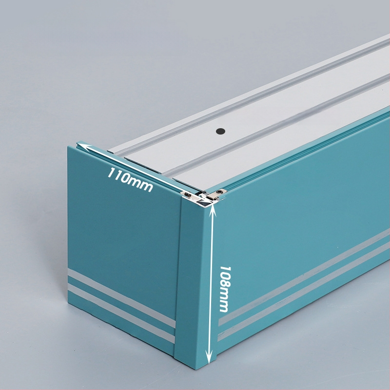 Kutija za zavjese s integriranom tračnicom, aluminijska legura, prilagodljiva, montaža na vrhu i sa strane, tiha, moderni minimalistički stil