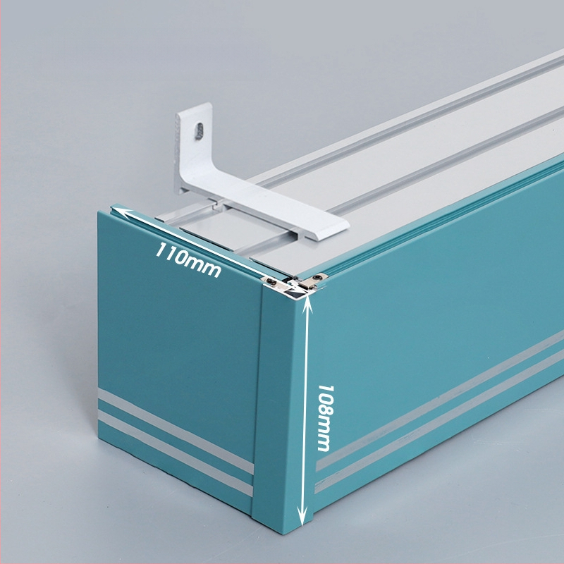 Kutija za zavjese s integriranom tračnicom, aluminijska legura, prilagodljiva, montaža na vrhu i sa strane, tiha, moderni minimalistički stil