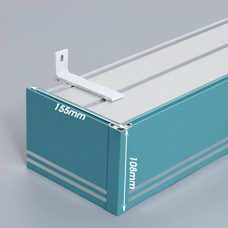 Kutija za zavjese s integriranom tračnicom, aluminijska legura, prilagodljiva, montaža na vrhu i sa strane, tiha, moderni minimalistički stil