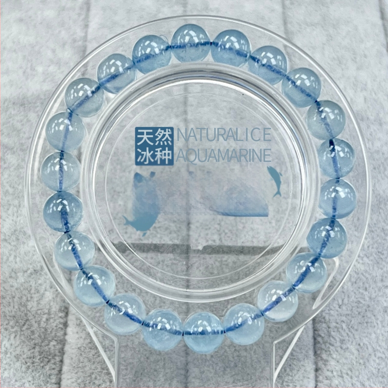 DIY гривна със аквамаринови мъниста – геометрична форма, полирани мъниста, женско бижу