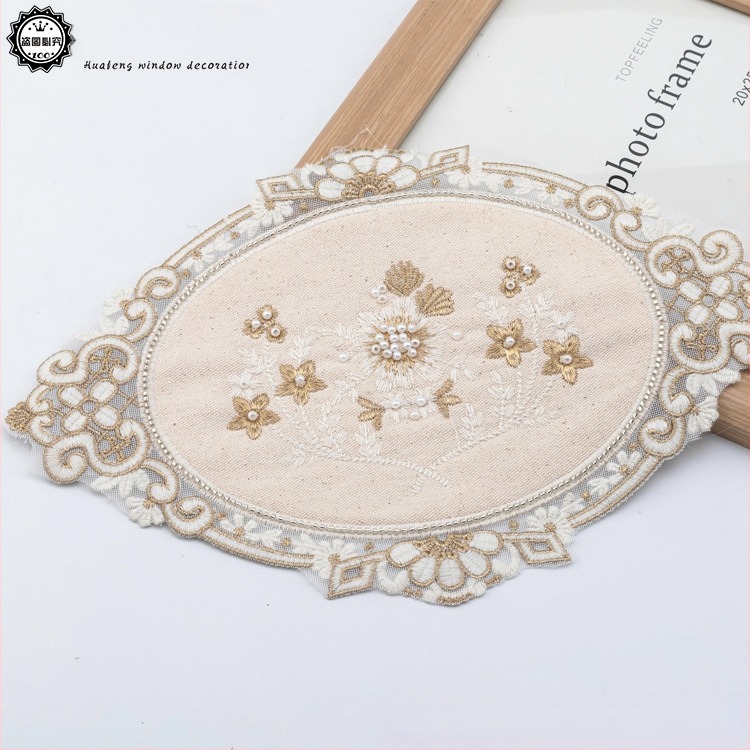 Δαντελένιο κεντημένο appliqué για διακόσμηση οικιακών υφασμάτων | Υλικό: Δαντέλα; Εφαρμογή: Διακόσμηση, Οικιακά υφάσματα; Μάρκα: Huafeng Window Decorations