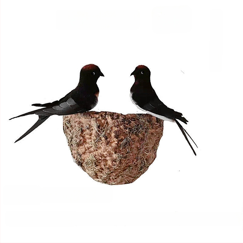 Sieninis dekoras su paukščio lizdu iš putplasčio, Viduržemio jūros stilius, namų puošmena, pritaikoma užsakymui