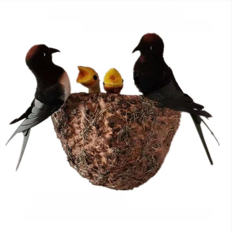 Sieninis dekoras su paukščio lizdu iš putplasčio, Viduržemio jūros stilius, namų puošmena, pritaikoma užsakymui