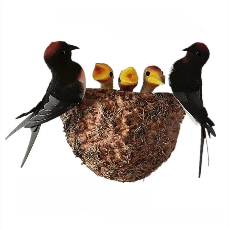 Sieninis dekoras su paukščio lizdu iš putplasčio, Viduržemio jūros stilius, namų puošmena, pritaikoma užsakymui