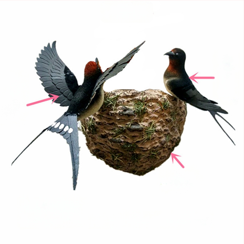 Sieninis dekoras su paukščio lizdu iš putplasčio, Viduržemio jūros stilius, namų puošmena, pritaikoma užsakymui