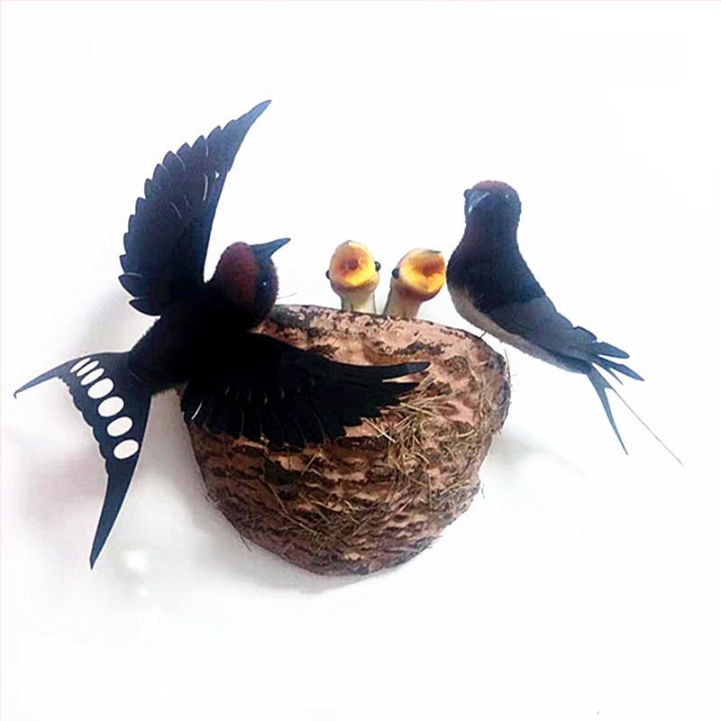 Sieninis dekoras su paukščio lizdu iš putplasčio, Viduržemio jūros stilius, namų puošmena, pritaikoma užsakymui