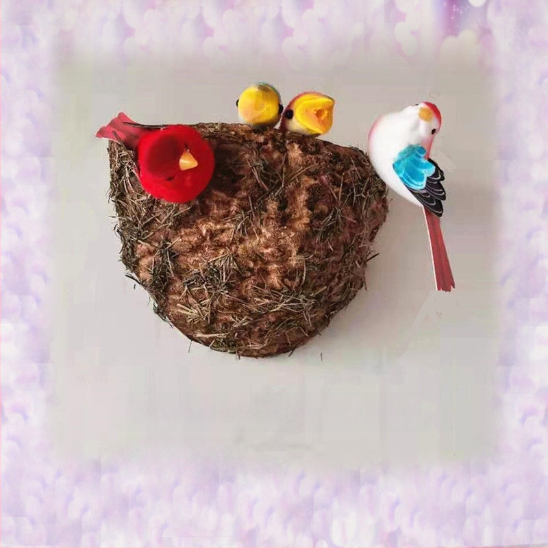 Sieninis dekoras su paukščio lizdu iš putplasčio, Viduržemio jūros stilius, namų puošmena, pritaikoma užsakymui