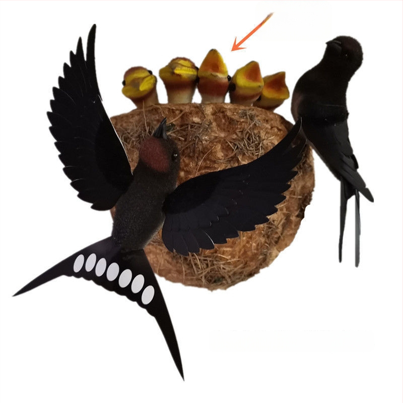 Sieninis dekoras su paukščio lizdu iš putplasčio, Viduržemio jūros stilius, namų puošmena, pritaikoma užsakymui