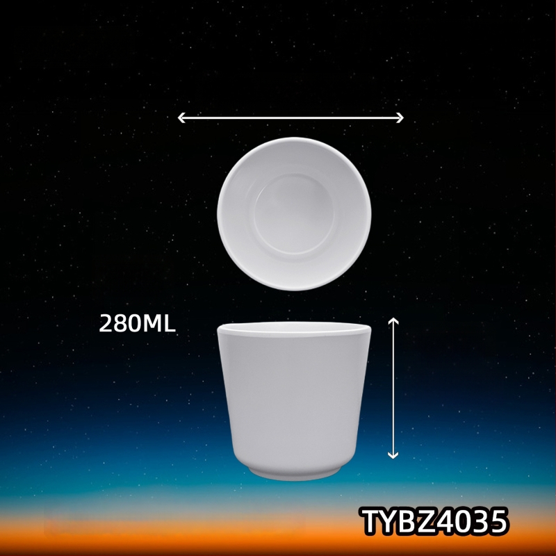 Melamiinist portselanilaadse välimusega kruus, isoleeriv, silindriline, ühekihiline, kohandatav