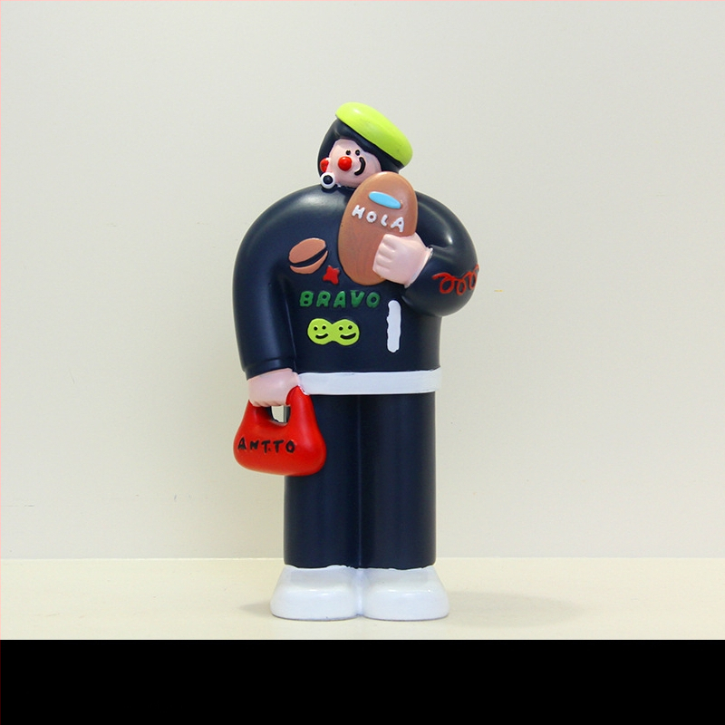 Διακοσμητική φιγούρα από ρητίνη για διακόσμηση αρτοποιείου και καφέ - Bread Man χαρακτήρας, μοντέρνο μινιμαλιστικό στυλ, ιδανικό δώρο έναρξης επιχείρησης